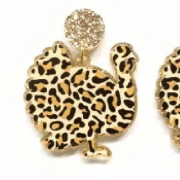 Leopard Turkey Acrylic Earrings - Picture 4 of 4